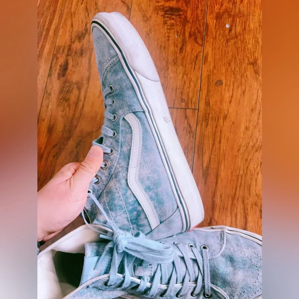 Vans Hi Denim Destroy Winter‎ Sky Shoes  Mens 11 Guc Normal Wear